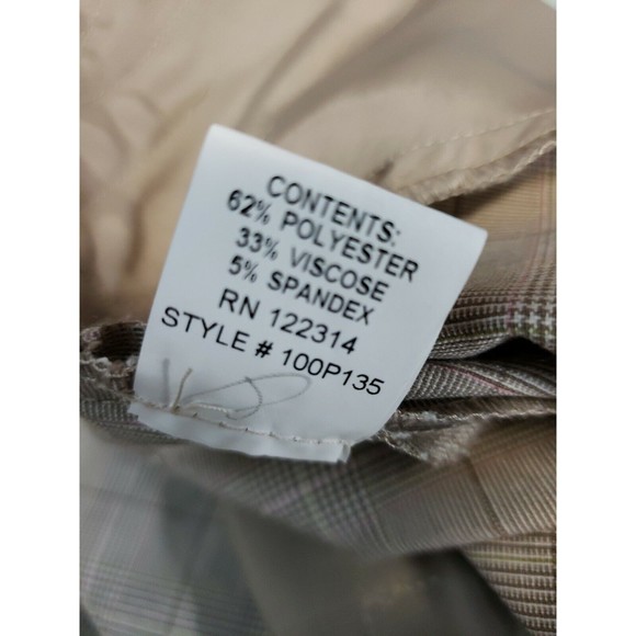 Peace of Cloth womens Beige check Career Dress Ankle Pants Women's Size 16 NWT - Picture 10 of 11